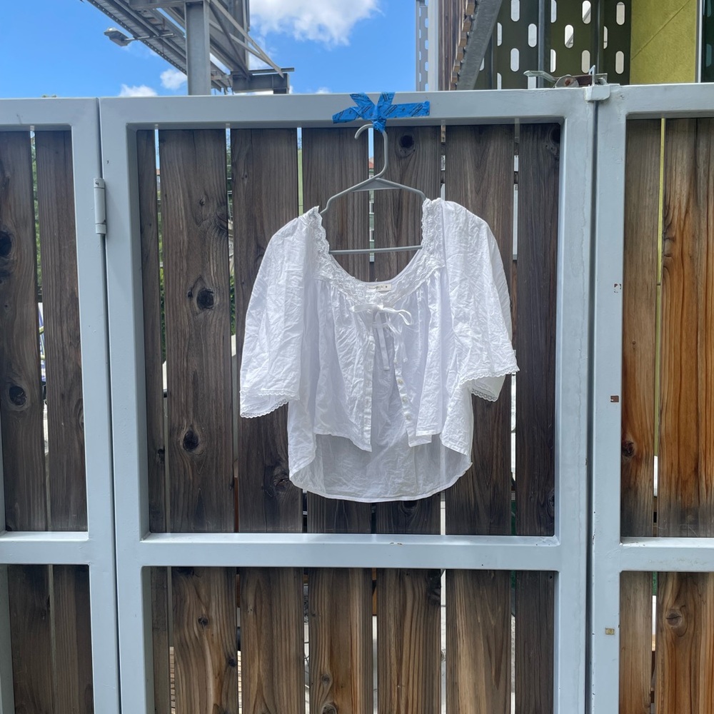 Natural Life White Cotton Lace Blouse - Picture 7 of 10